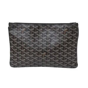 GOYARD Senna Clutch Bag Black Leather